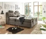 ED EXCITING DESIGN Boxspringbett Palermo, inkl. Motor, Topper, Kopfst&uuml;tze und
