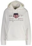 Sweatshirt GANT "Sweatshirt Archive Shield Hoodie", Damen, Gr. S, wei&szlig; (ecru),