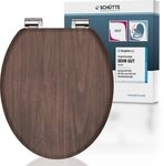 Sch&uuml;tte WC-Sitz 80193 Dark Wood MDF SoftClose, 175 kg, 3-seitiger Print