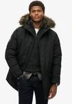 Parka SUPERDRY "EVEREST FAUX FUR PARKA JACKET", Herren, Gr. S, schwarz (jet schwarz),