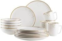 Kombiservice M&Auml;SER "Pintar", wei&szlig; (beige, braun), 16, Geschirr-Sets, Kombiservice
