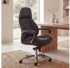 FINEBUY Chefsessel B&uuml;rostuhl Echtleder Ergonomisch XXL Drehstuhl 120 kg Stuhl