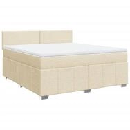 vidaXL Bett Boxspringbett mit Matratze Creme 180x200 cm Stoff