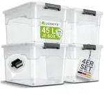 Juskys Aufbewahrungsbox (4 St), mit Rollen, stabil, verschlie&szlig;bar und...