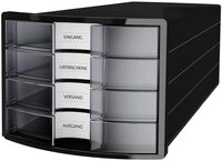 HAN Schubladenbox SCHUBL.BOX A4 SW/TRANS-KLAR 1012-363