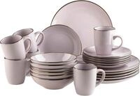 M&Auml;SER Kombiservice Geschirr-Set, Service Metallic Rim (24-tlg), 6 Personen,