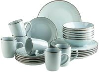 Kombiservice M&Auml;SER "Metallic Rim", gr&uuml;n (mint), 24, Geschirr-Sets, Kombiservice