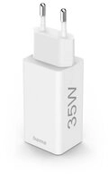 Hama Schnellladeger&auml;t + Kabel, 2x USB-C, PD/QC, Mini-Ladeger&auml;t, 35W, 1 m,