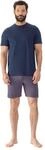 Shorty MEY "Red Tile", Herren, Gr. L, blau (yacht blau), Single Jersey, Obermaterial: