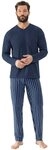 Mey Schlafanzug Straight (2 tlg) Langarm-Shirt mit Brusttasche