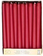 PAPSTAR Spitzkerze Leuchterkerzen &Oslash; 2,2 cm, 25 cm bordeaux 50 Stk