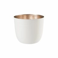 Giftcompany Windlicht Madras M Wei&szlig;, Gold, H 8.5 cm