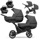 KUNERT Zwillings-Kombikinderwagen 3 in1 Zwillingskinderwagen BOOSTER mit...