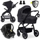 Hauck Kombi-Kinderwagen Saturn R Trio Set - Melange Black, 3in1 Kinderwagen Set mit