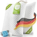 Juskys Kopfkissen 2er Set 40 x 80 cm in Wei&szlig; mit Memoryschaum-F&uuml;llung &...