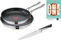 Tefal Pfannen-Set Jamie Oliver Cook Smart, Edelstahl 18/10 (Set, je 1 Pfanne 24...