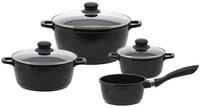 Elo Topf-Set BLACK CAST, Silikon-Polyester Beschichtung Innen, Aluminiumguss (4-tlg),