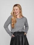Rundhalspullover VILA "VIRIL O-NECK L/S KNIT TOP - NOOS", Damen, Gr. XS, grau...
