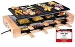 KLAMER Raclette 8 Personen, 1500W Raclette Grill mit Holzgestell, Raclette mit