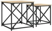vidaXL Couchtisch Satztische 2 Stk. Sonoma-Eiche Holzwerkstoff (2-St)