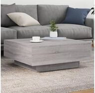 vidaXL Couchtisch, Couchtisch mit LED-Leuchten Grau Sonoma 80x80x31 cm