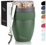 Milu M&uuml;slibox M&uuml;slibecher To Go Edelstahl 400 ml, isoliert, auslaufsicher,