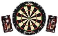 Winmau Dartscheibe Dartboard Original Blade 6 + 2 Steeldart Sets Broadside...