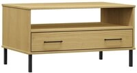 vidaXL Couchtisch OSLO mit Metallbeinen Braun 85x50x45 cm Massivholz vidaXL Couchtisch OSLO mit Metallbeinen Braun 85x50x45 cm Massivholz