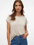Vero Moda Rundhalsshirt VMLAVA PLAIN SS TOP LUREX STRIPE Viskosemischung, loose fit