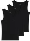 Tanktop BOSS "3P RibClassic BOSS ONE", Herren, Gr. L, schwarz (schwarz 001),