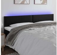 vidaXL Kopfteil vidaXL LED Kopfteil Schwarz 180x5x78/88 cm Kunstleder