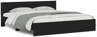 vidaXL Bettgestell, Bettrahmen mit Kopfteil Schwarz 180x200 cm