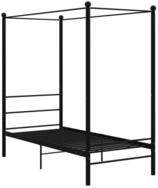 vidaXL Bett, Himmelbett Schwarz Metall 90x200 cm