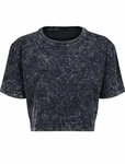 Build Your Brand Rundhalsshirt Damen Acid Washed Cropped Tee