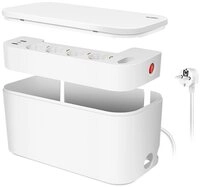 LogiLink Kabelbox LPS281U mit 5-fach-Steckdosenleiste, 3x USB, 285 x 145 x 13...