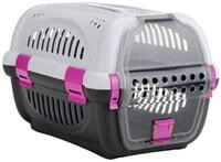 Beeztees Hunde-Transportbox Transportbox Rhino grau/rosa f&uuml;r Hunde
