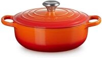 LE CREUSET Br&auml;ter Sauteuse Signature rund ofenrot 24cm, Emailliertes Gusseisen