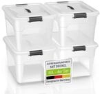 Juskys Aufbewahrungsbox (4 St), stabil, verschlie&szlig;bar und pflegeleicht