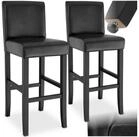 tectake Barhocker Bistrostuhl, Sitzh&ouml;he gepolstert mit R&uuml;ckenlehne, 76 cm