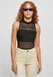 URBAN CLASSICS Body Ladies Crochet Jersey Turtleneck Body XS bis 5XL