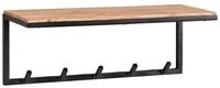 Wohnling Garderobenpaneel Wandgarderobe Holz Metall 70 cm Garderobe mit Ablage...