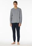 Schlafanzug SCHIESSER "Casual Essentials", Herren, Gr. 48, blau (804, nachtblau),