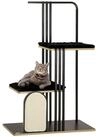PawHut Kratzbaum Katzenkratzbaum mit 2 Plattformen, Stahl, Schwarz, Stahl, Schwarz,