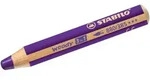 STABILO Buntstift Holzfarbstift woody 3 in 1 violett Packung mit 5 St&uuml;ck