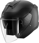 Shark Motorradhelm Skwal Jet Blank Jethelm, integriertes Sonnenvisier schwarz L