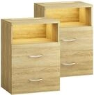 Casaria Nachttisch Jamie (2-St), mit Touch LED Beleuchtung 40x28x55cm Dimmbar...