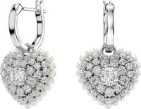 Swarovski Paar Creolen Idyllia E Heart Drop Herz, mit Swarovski&reg; Kristall - mit