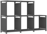 vidaXL B&uuml;cherregal W&uuml;rfel-Regal 5 F&auml;cher Grau 103x30x72,5 cm Stoff, 1-tlg.