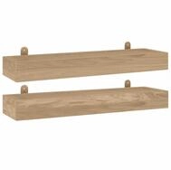 vidaXL Wandregal, Regale 2 Stk. 60x15x6 cm Massivholz Teak