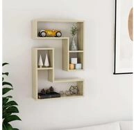 vidaXL Wandregal vidaXL Wandregale 2 Stk. Sonoma-Eiche 50x15x50 cm Holzwerkstoff
